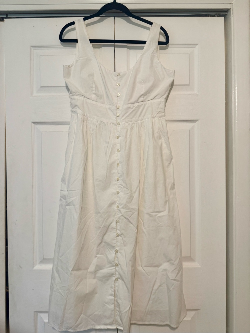 J. Crew Button front 100% Cotton Poplin Dress white size 10 - Picture 3 of 16
